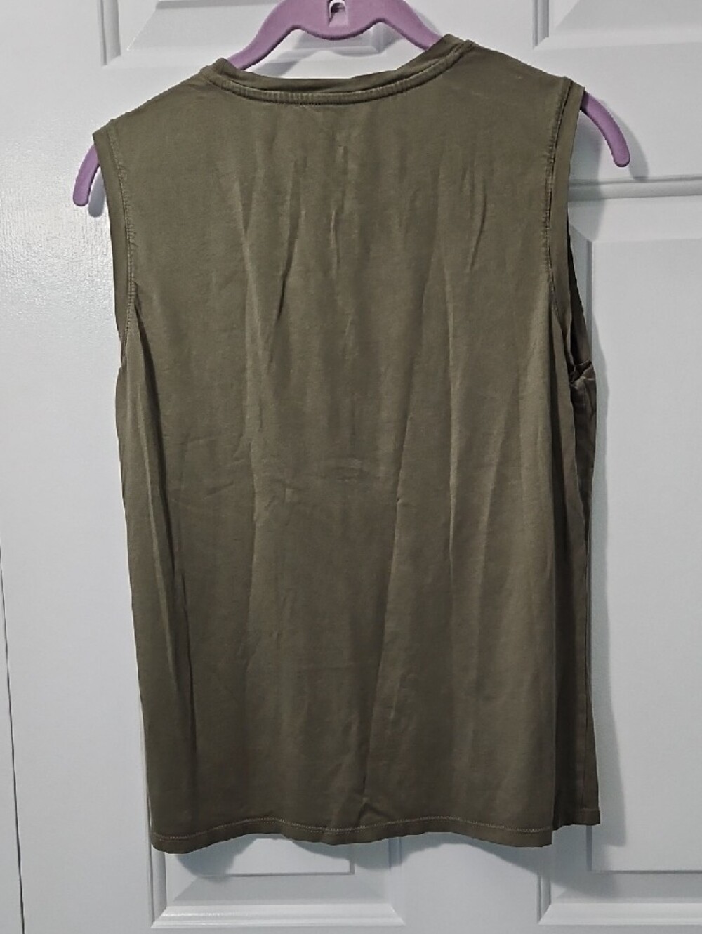 Quince Olive Sleeveless Tank Top - Picture 3 of 4